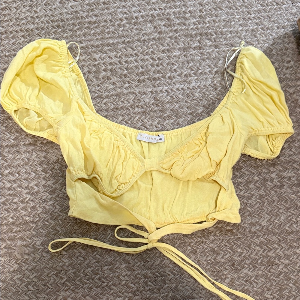 Vibrant Yellow Crop Top by Ovianca